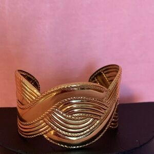 Avon Gold Wave-Pattern Cuff Bracelet
